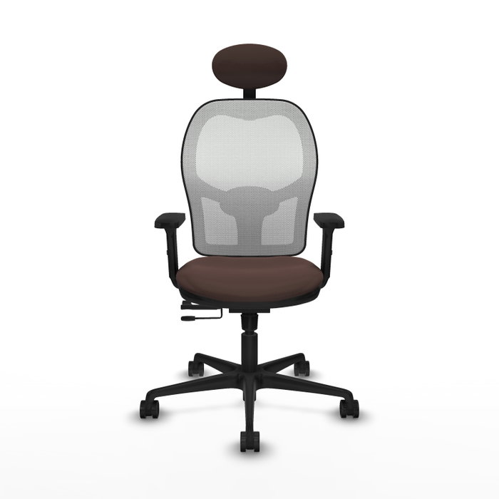 PIQUERAS Y CRESPO Silla de oficina Jorquera con mecanismo Sincro/Traslack, Marrón oscuro y Blanco PIQUERAS Y CRESPO Silla de oficina Jorquera con mecanismo Sincro/Traslack, Marrón oscuro y Blanco