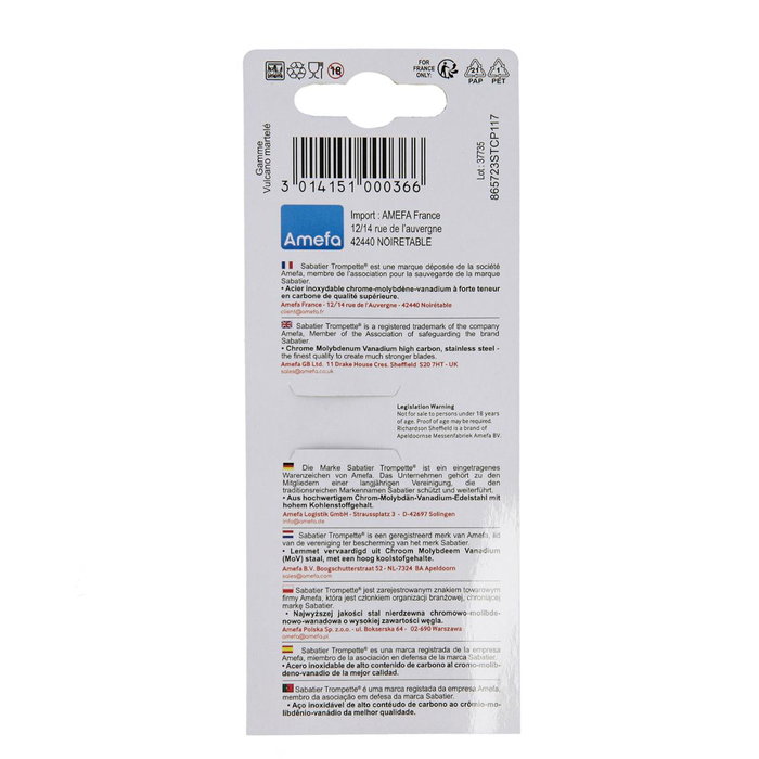 Cuchillo Office Acero Inoxidable Carbon Sabatier 9 cm (6 Unidades)