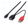 ROLINE Cable USB 2.0 Y 2x USB A a Micro-USB B 1m Negro