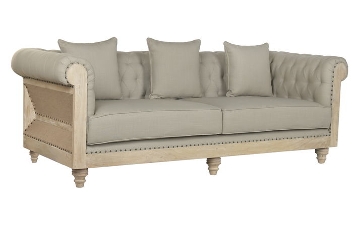 DKD Home Decor Sofá Item Home Verde Claro Natural 225 x 87 x 79 cm