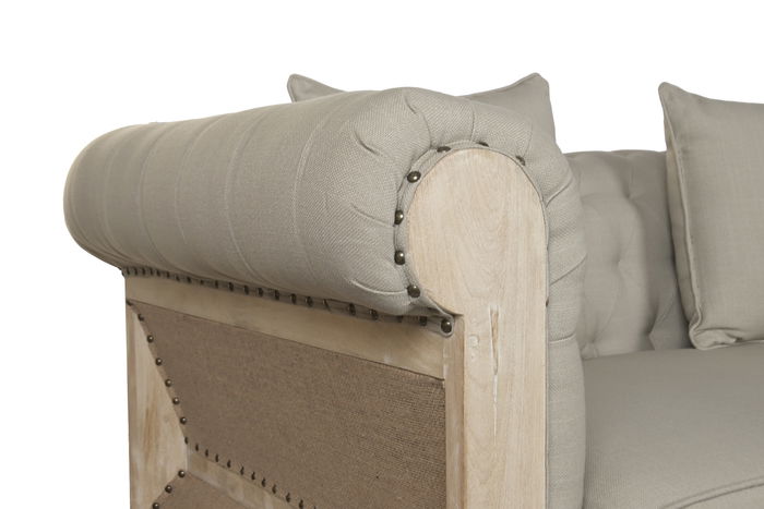 DKD Home Decor Sofá Item Home Verde Claro Natural 225 x 87 x 79 cm