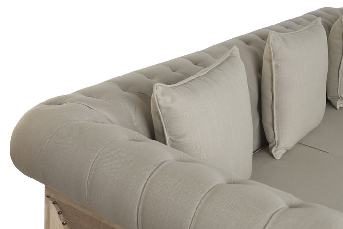 DKD Home Decor Sofá Item Home Verde Claro Natural 225 x 87 x 79 cm