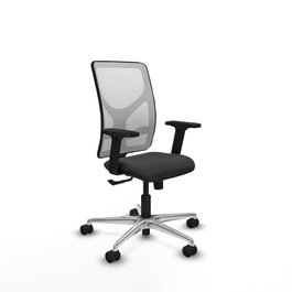 PIQUERAS Y CRESPO Silla de oficina Motilla con mecanismo Sincro, Gris oscuro y Blanco