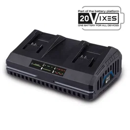 Scheppach SDBC4.5A Cargador doble 4,5 A para baterías Li-ion 20V IXES