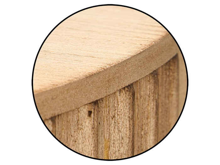 Giftdecor Mesa Auxiliar 38 cm Ondas Natural Madera (Set de 4)