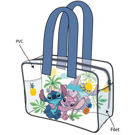 Disney Bolsa de Playa Angel & Stitch Transparente 50x40cm PVC