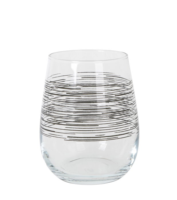 LAV Set 4 Vasos Gaia Bl.Lines 360 cc Colección Gaia Vidrio Resistente Ideal para Uso Diario (6 Cajas)