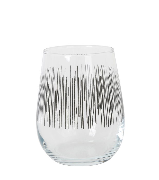 LAV Set 4 Vasos Gaia Bl.Lines 360 cc Colección Gaia Vidrio Resistente Ideal para Uso Diario (6 Cajas)