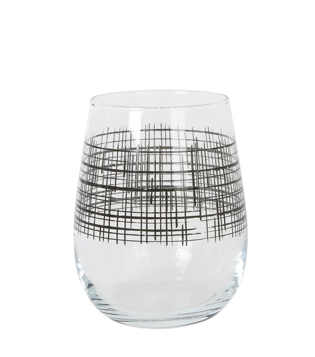 LAV Set 4 Vasos Gaia Bl.Lines 360 cc Colección Gaia Vidrio Resistente Ideal para Uso Diario (6 Cajas)