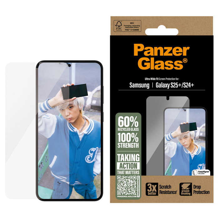 PanzerGlass Protector de Pantalla Samsung Galaxy S25+ y S24+ Ultra-Wide Fit