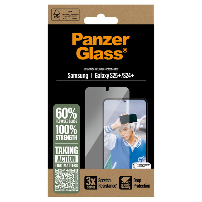PanzerGlass Protector de Pantalla Samsung Galaxy S25+ y S24+ Ultra-Wide Fit