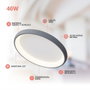 GSC Evolution Plafón de techo LED Simola redondo 46W 4000K Gris