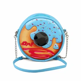 Oh My Pop Bolso Bandolera Redondo Oh My Pop Azul con Compartimento Único y Correa de Cadena 104cm