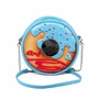 Oh My Pop Bolso Bandolera Redondo Oh My Pop Azul con Compartimento Único y Correa de Cadena 104cm