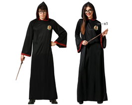 Disfraz Túnica Negra de Mago con Capucha Unisex para Adulto - Talla XL