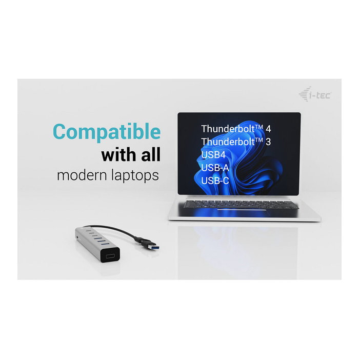 I-TEC USB-C/USB-A Charging Metal HUB 7 Port (3x USB-C, 4x USB-A)