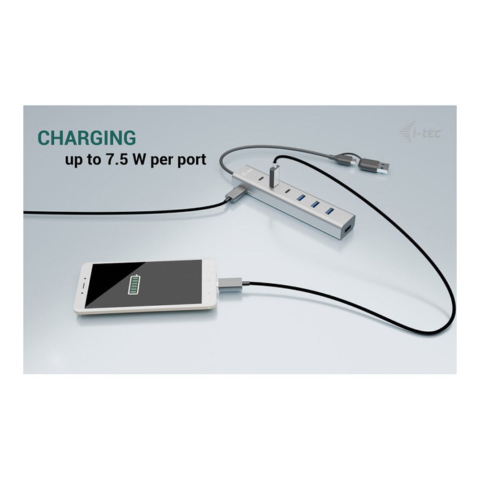 I-TEC USB-C/USB-A Charging Metal HUB 7 Port (3x USB-C, 4x USB-A)