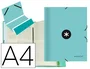 Antartik Carpeta clasificadora A4 de 12 departamentos con gomas, color verde menta