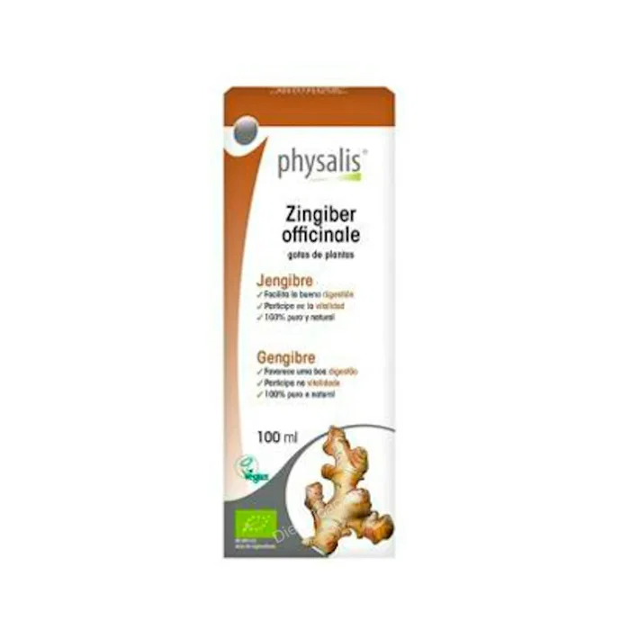 PHYSALIS Extracto Bio 100 ml de Jengibre, Extracto Hidroalcohólico de Rizoma de Jengibre, Apoyo Digestivo, Vegano PHYSALIS Extracto Bio 100 ml de Jengibre, Extracto Hidroalcohólico de Rizoma de Jengibre, Apoyo Digestivo, Vegano