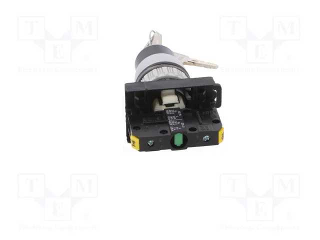 SPAMEL Interruptor rotativo con llave ST22 22mm Negro