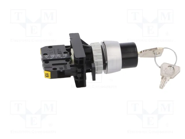 SPAMEL Interruptor rotativo con llave ST22 22mm Negro