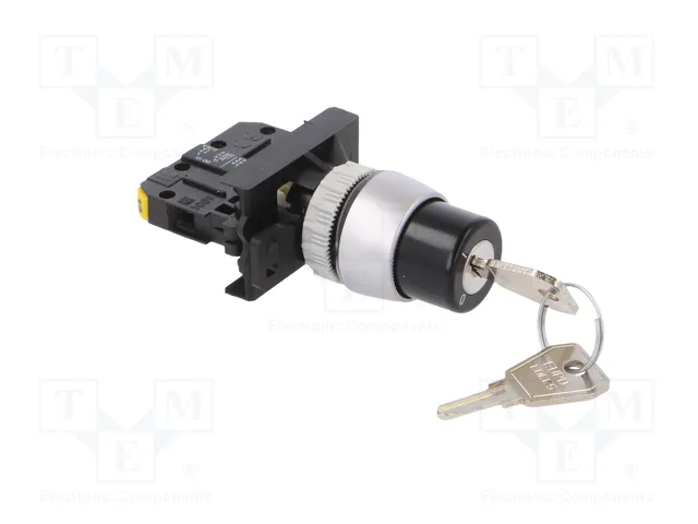 SPAMEL Interruptor rotativo con llave ST22 22mm Negro