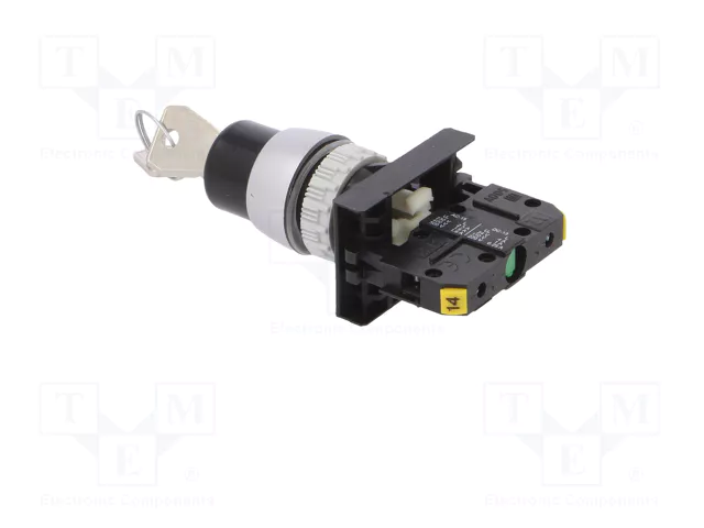 SPAMEL Interruptor rotativo con llave ST22 22mm Negro