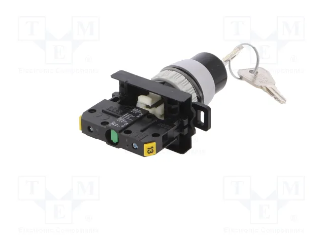 SPAMEL Interruptor rotativo con llave ST22 22mm Negro