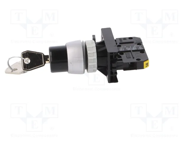 SPAMEL Interruptor rotativo con llave ST22 22mm Negro