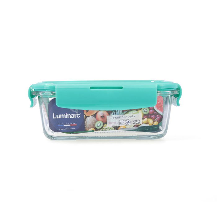 Recipiente Rectangular Hermético Vidrio Pure Box Holy Luminarc 16x11x7 cm - 82 cL (6 Unidades)