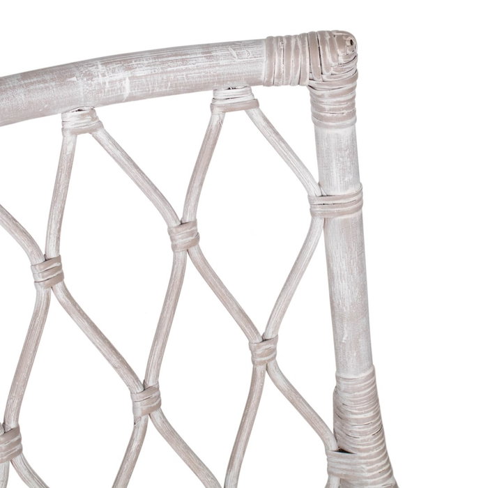 DKD Home Decor Silla de Ratán con Cojín Decapé Blanco DKD Home Decor Silla de Ratán con Cojín Decapé Blanco