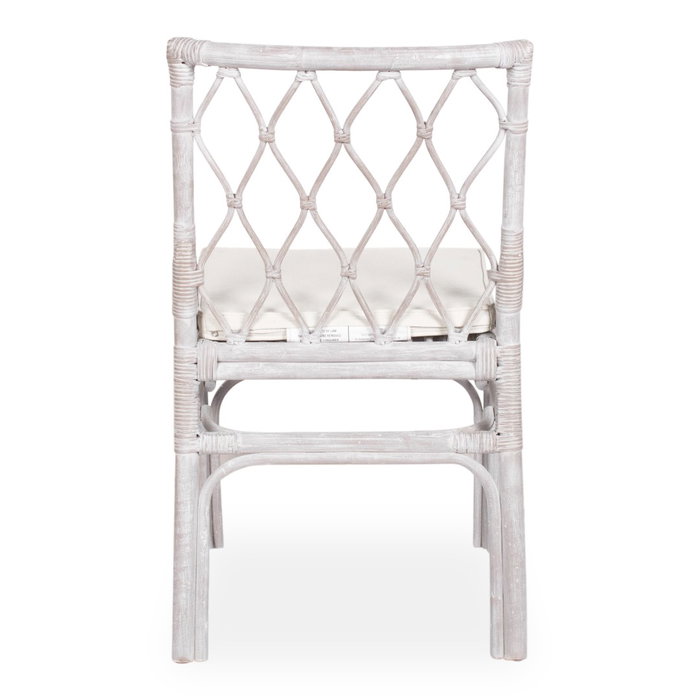 DKD Home Decor Silla de Ratán con Cojín Decapé Blanco DKD Home Decor Silla de Ratán con Cojín Decapé Blanco