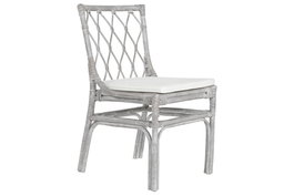 DKD Home Decor Silla de Ratán con Cojín Decapé Blanco