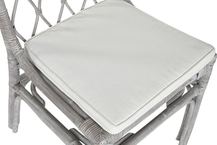 DKD Home Decor Silla de Ratán con Cojín Decapé Blanco DKD Home Decor Silla de Ratán con Cojín Decapé Blanco