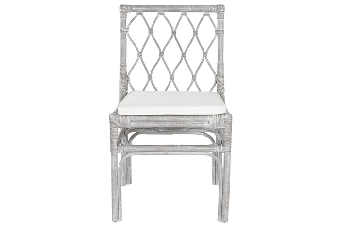DKD Home Decor Silla de Ratán con Cojín Decapé Blanco DKD Home Decor Silla de Ratán con Cojín Decapé Blanco