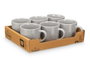 Vessia Taza Café con Leche Gris 210 ml Cerámica 11x8x8 cm (Set de 24)