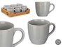 Vessia Taza Café con Leche Gris 210 ml Cerámica 11x8x8 cm (Set de 24)