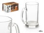 VIVALTO Jarra Cerveza 650 ml con Asa Transparente Vidrio 12x16x9 cm (Set de 18)