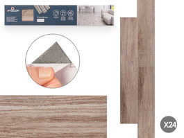 Giftdecor Set 24 Lamina Vinilo Parquet Gris Oscuro 914x152 mm