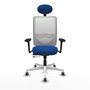 PIQUERAS Y CRESPO Silla de oficina Zulema con mecanismo Sincro/Traslack Azul y Blanco
