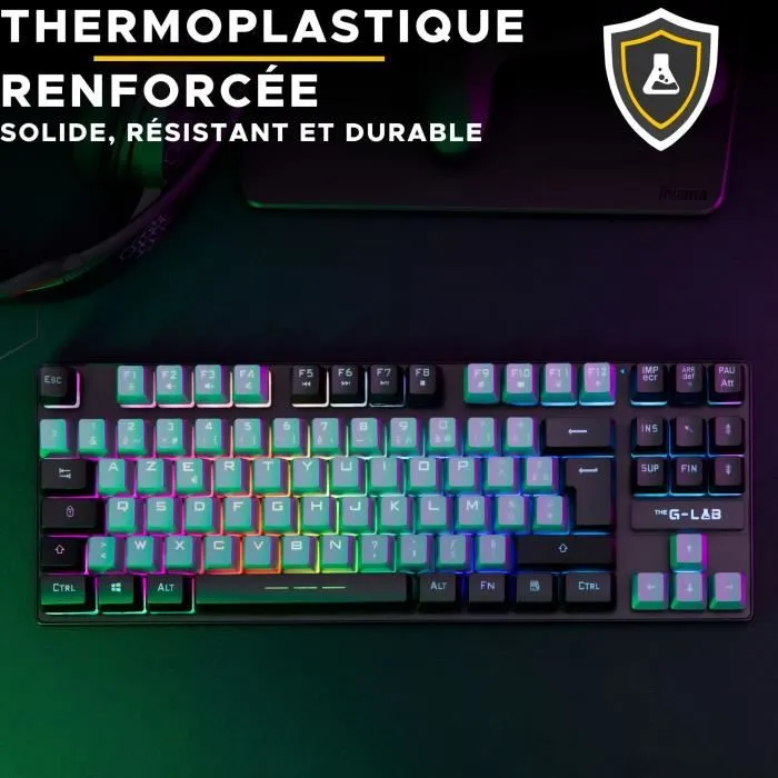 The G-Lab THE3760162055450 Teclado para juegos KEYZ CAESIUM RGB Gris y negro TKL The G-Lab THE3760162055450 Teclado para juegos KEYZ CAESIUM RGB Gris y negro TKL