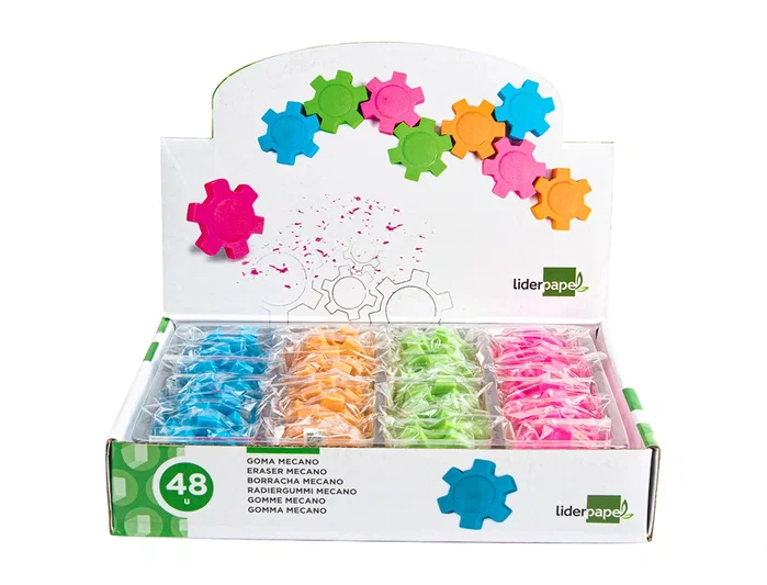 Liderpapel Goma de borrar forma de rueda colores surtidos Liderpapel Goma de borrar forma de rueda colores surtidos
