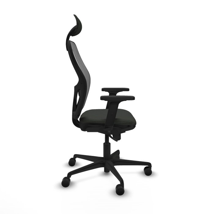 PIQUERAS Y CRESPO Silla de oficina Jorquera con mecanismo sincro, tela negra y malla gris PIQUERAS Y CRESPO Silla de oficina Jorquera con mecanismo sincro, tela negra y malla gris