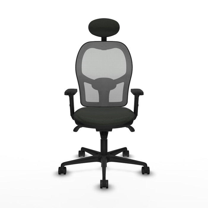 PIQUERAS Y CRESPO Silla de oficina Jorquera con mecanismo sincro, tela negra y malla gris PIQUERAS Y CRESPO Silla de oficina Jorquera con mecanismo sincro, tela negra y malla gris