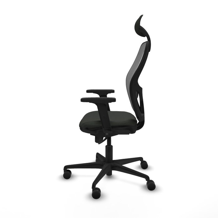 PIQUERAS Y CRESPO Silla de oficina Jorquera con mecanismo sincro, tela negra y malla gris PIQUERAS Y CRESPO Silla de oficina Jorquera con mecanismo sincro, tela negra y malla gris