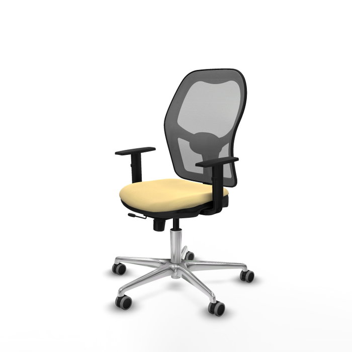 PIQUERAS Y CRESPO Silla de oficina Jorquera con mecanismo Sincro/Traslack, Crema y Gris