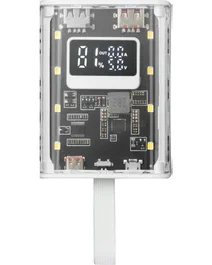 Mars Gaming MPK-10K Power Bank Batería Externa 10000mAh 22.5W Color Blanco, Carga Rápida QC3.0 PD3.0, 3 Puertos (2x USB-A, USB-C, MicroUSB), Pantalla LED y Linterna, Diseño Compacto