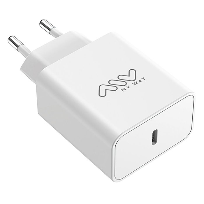 Myway Cargador de Pared MWACC0018 45W USB Tipo-C Blanco Myway Cargador de Pared MWACC0018 45W USB Tipo-C Blanco