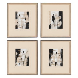 Cuadro Pintura Abstracto 4/M 44 X 50 cm (Set de 4)