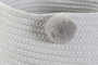 DKD Home Decor Cesta Basicos, Set de 3 Unidades, Azul Celeste, Gris, Rosa Palo, Algodon con Pompon, 30 x 26 x 30 cm